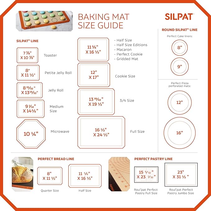 Silpat The Original Perfect Bread Quarter Size Baking Mat
