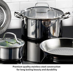 T-fal Performa Stainless Steel Cookware Set 12 Piece Induction Oven Broiler Safe 500F Pots and Pans, Dishwasher Safe Silver