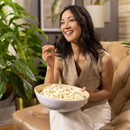 LEXA 12" Handmade Bamboo Salad Bowl – 130 oz Large Wooden Fruit Bowl for Kitchen Counter, White, Pack of 2