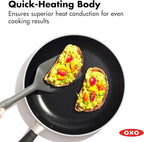 OXO 12” Non-Stick Every Day Frying Pan, BPA-Free Comfort Grip Silicone Handle, Dishwasher & Oven Safe, PFAS-Free Ceramic Skillet, Eggs & Omelets, Black