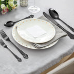 Gorgeous Retro Royal Black Silverware Set For 8,OIULO 40 Pieces Flatware Service 8,Stainless Steel Anti-rust Dark Fine Vintage Utensils Forks Spoons Knife,Antique Baroque Cutlery,Mirror Dishwasher