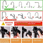 Sink Organizer Rack for Kitchen and Bathroom, 2025 New Stainless Steel Detachable Hanging Faucet Drain Rack with Drip Tray Faucet Sponge Holder for Bathroom, Scrubbers, Soap (Black, Left)
