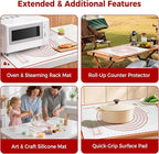 Nonstick Silicone Pastry Mat Extra Large 28''×20'' with Measurements, Food Grade Silicone Baking Mat, Non-Slip Dough Rolling Mat for Counter, Oven Liner, Fondant/Pie Crust/Sourdough Bread Baking