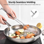 U-Taste 12" Kitchen Cooking Tweezer Set: 18/8 Stainless Steel Food-Grade Metal Food Tong, Flexible Pinching, Seamless-Welding, Sturdy and Non-Slip for Serving, Grilling, Frying (Round & Pointed Tip)