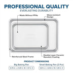 Viking Premium Nonstick Ceramic Baking Sheet Pan Set, Made without PFAS, 3-Piece Heavy Gauge Aluminized Steel Cookie Sheets with Reinforced Iron Frame, 9 and 13-Inch Baking Pans, Oven Safe to 475F