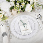 WELLIFE 350Pcs Silver Plastic Plates for 50 Guests - Disposable Dinnerware Set, Party Supplies Includes 100 Silver plates,150 Silverware,50 Napkins,50 Cups, Plastic Plates for Party and Wedding