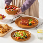 vancasso ZERMATT Dinnerware Set for 8, 24 Pieces Plates and Bowls Sets for Kitchen, Stoneware Dish Set with Scratch Resistant, Dishwasher & Microwave Safe, Yellow