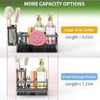 Sponge Holder for Kitchen Sink,Smiley Face Sink Caddy with Removable Brush Holder,Self-Draining Sponge Caddy for Sponge,Soap,Dish Brush,Scrubber,Kitchen Essentials and Gadgets