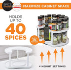 Allstar Innovations Spice Spinner Two-Tiered Spice Organizer & Holder That Saves Space, Keeps Everything Neat, Organized & Within Reach With Dual Spin Turntables
