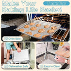 TeamFar Baking Sheet with Rack Set (3 Pans + 3 Racks), 17.6/16/12.5 Inch Stainless Steel Cookie Sheets Baking Pans Trays and Cooling Racks for Cooking Roasting, Non-Toxic & Heavy Duty, Dishwasher Safe