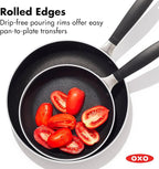 OXO Non-Stick Every Day Frying Pan Set, BPA-Free Comfort Grip Silicone Handles, Dishwasher & Oven Safe, PFAS-Free Ceramic Skillets, Black, 8” & 10”