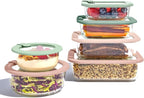 Bentgo Signature Leak-Proof Glass Food Storage - 12-Piece Set, 1-Compartment Meal Prep Plastic-Free Containers, Airtight Glass Lids, BPA-Free, Microwave, Freezer, Oven, Dishwasher Safe (Desert Sage)