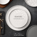 HaWare Dinnerware Sets, 16-Piece Plates and Bowls Set, Stoneware Dish Set for 4, Ceramic Dishware Set for Pasta Cereal, Chip and Scratch Resistant, Microwave and Dishwasher Safe, Speckled White