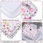 Vesici 3 Pcs Wildflower Graduation Serving Trays 13 x 10 Inch Pink Floral Class of 2026 Congrats Grad Melamine Platters Reusable Rectangular Serving Dishes for Graduate Party Snack Fruit Dessert Candy