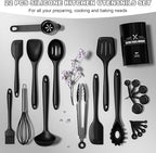 Silicone Kitchen Utensils Set, Umite Chef 22Pcs Cooking Utensils Spatula Set, Heat Resistant Non-Stick Silicone, Dishwasher Safe Cooking Gadgets Tools Set(Black)