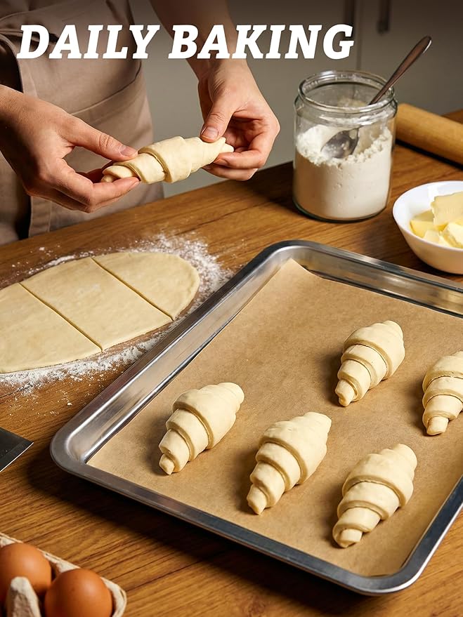 SMARTAKE 400 Pcs Parchment Paper Baking Sheets, 9x13 Inches Non-Stick Precut Baking Parchment, for Baking Grilling Air Fryer Steaming Bread Cup Cake Cookie and More (Unbleached)