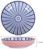 Selamica Porcelain 26 Ounce Pasta Bowls Set of 6, 8 inch Wide and Shallow Salad Bowls, Serving Bowls, Microwave & Dishwasher Safe, Sturdy & Stackable, Variety of Colors