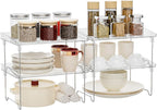 Acrylic Cabinet Organizer Shelf,4 Pcs Stackable Kitchen Counter Shelves,Spice Rack,Countertop Organizers,Clear Plastic Storage Organization for Makeup，Bathroom,Cupboard,Desk,Pantry