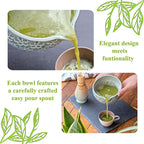 Matcha Whisk Set- Matcha Set includes Matcha Whisk and Bowl, Sifter, Holder and Scoop- The Perfect Bamboo Whisk for Matcha Tea (Blue Flowers)