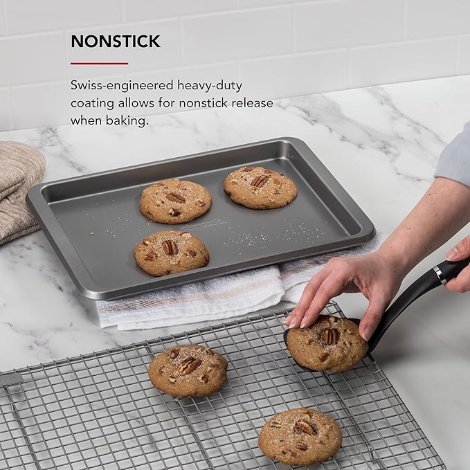 KitchenAid 9x13in Nonstick Aluminized Steel Baking Sheet,Contour Silver,(Pack of 6)