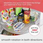 Lazy Susan for Refrigerator - 360° Turntable Refrigerator Organizer and Storage Tray for Fridge, Cabinet & Pantry - Rectangle Lazy Susan (16.5"x11.5"x1.5")