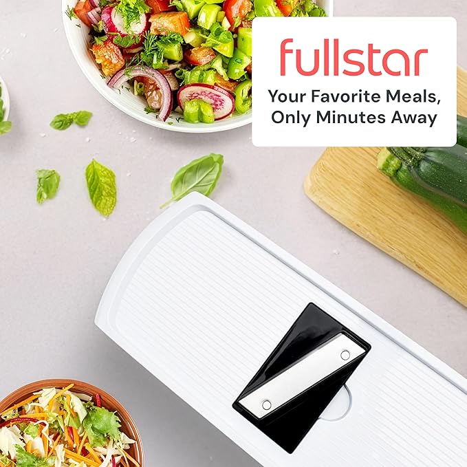Fullstar The Original Pro Chopper - Vegetable Chopper and Mandoline Slicer, Food Chopper with Container, Fruit Cutter, Veggie Slicer, Kitchen Gadgets & Gifts, Home Essentials (6 in 1, White)