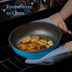 CAROTE 21pcs Pots and Pans Set, Nonstick Cookware Set Detachable Handle, Induction Kitchen Cookware Sets Non Stick with Removable Handle, RV Cookware Set, Peacock Blue