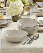 Oneida 899208 Organic Shades Oatmeal 18-Piece Dinnerware Set, Service For 6