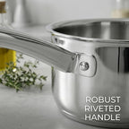 SUNHOUSE 2 Qt Stainless Steel Saucepan with Steamer and Lid - Steamer for Cooking, Kitchen Induction Cooking Pot with Vegetable Food Steamer Basket with Stay-Cool Handle