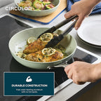 Circulon Halo with LaserDefense Ceramic Nonstick Pots and Pans with Lids, Made without PFAS, Compatible with All Stovetops, Dishwasher and Oven Safe, 11 Piece Cookware Set - Sage