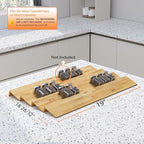 AMBIRD Bamboo Spice Drawer Organizer with Non-slip Mat,4 Tier - 2 Set Jar Spice Rack Tray From 9.5''to 19'', Seasoning Organizer for Kitchen,Cabinet,Drawers,Countertop