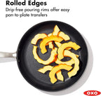OXO Enhanced 12” Nonstick Frying Pan Skillet with Lid, Ceramic PFAS-Free Cookware, Durable Hard Anodized, Scratch Resistant, Stainless Steel Handle, Eggs & Omelets, Dishwasher & Oven Safe, Storm Blue