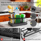 Kitchen Sink Caddy Organizer Stainless Steel Sponge Caddy with Diatomite Absorbent Mat,60s Fast Drying for Home Kitchen & Bathroom,Rustproof Storage for Sponge Soap Brush