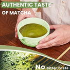 Matcha Whisk Set, Lotus Green Ceramic Matcha Set Includes Matcha Bowl, Matcha Whisk (Chasen) and Holder, Sifter, Bamboo Scoop & Spoon - 6 Pcs Matcha Kit for Matcha Lovers