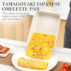 GiPP Japanese Omelette Pan, Tamagoyaki Egg Pan, Nonstick Egg Frying Pan, Rectangle Granite Cookware, PFOS & PFOA Free, White