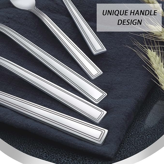 30-Piece Silverware Set - Flatware Stainless Steel Silverware Set for 6, Include Spoons and Forks Set, Mirror Polished, Dishwasher Safe, Cutlery Set for Home Kitchen Restaurant Hotel