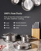 Caraway Stainless Steel Mini Fry Pan - 8 Inch Stainless Steel Frying Pan – Oven Safe & Compatible with All Stovetops – Non Toxic, PTFE & PFOA Free