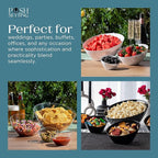 Posh Setting Crystal Clear, Disposable Premium Hard Plastic Medium Angled Bowl, Party, Salad, Snack and Fruit Bowl 5 Pack