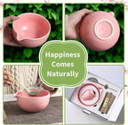 Matcha Whisk Set 5 Pcs, Matcha Kit Set Includes Matcha Bowl, Matcha Whisk and Holder, Bamboo Scoop and Sifter, Ceramic Matcha Set, Matcha Tea Set, Ideal Gift for Family/Friend (Pink)