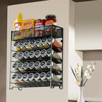 Spice Rack Organizer with 28 Empty Spice Jars,Spice Labels,Chalk pen and Funnel Complete Set,Space-Saving for Countertop, Cabinet or Wall Mount