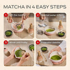 Rehny’s Matcha Whisk Set | Complete Pink Matcha Set w/Heart-Shaped Bowl, Bamboo Whisk, Holder, Stainless Steel Sifter, Bamboo Scoop | Cute Gift Present Macha Kit Handmade Bowl | Macha Powder Tea Kit