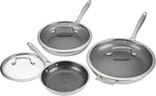 Cuisinart FusionElite+ Hybrid Nonstick Tri-Ply Stainless Steel Cookware Set, 6-Piece Skillet Cooking Set with PURELYSEAR Ceramic Nonstick Technology, Scratch Proof, Cool Grip Handles, Dishwasher Safe