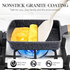 GiPP Tamagoyaki Egg Pan - 5" x 7" Japanese Omelette Pans, Non Stick Frying Pan with Heat-Resistant Handle, Healthy Grey Granite Cookware, Compatible with All Stovetops, PFOS PFOA Free