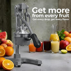 Zulay Kitchen Cast Iron Juicer - Easy-to-Clean Heavy-Duty Manual Juicer, Professional Citrus Juicer - Stainless Steel Lemon Squeezer - Manual Citrus Press & Orange Squeezer - Orange Juicer (Gray)