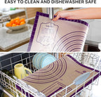 Baking Mat, 26" x 16" Silicone Extra Large Non Stick Baking Sheet Mat with Measurement Non-slip Dough Rolling Mat,Reusable Food Grade Silicone Counter Mat for Making Cookies,Macarons,Bread and Pastry