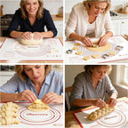 Silicone Baking Mats Set of 2,Extra Large 28" x 20" Small 16" x 12" Non Stick Non Skid Pastry-Mat with Measurements (Red)