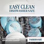 Farberware Cookstart DiamondMax Nonstick Jumbo Cooker with Lid and Helper Handle, Dishwasher Safe, 6 Quart - Aqua
