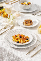FOBENTA 24-Piece Ceramic Dinnerware Set with Mugs,Complete Plates and Bowls Set for 6,Stylish Dish Set with Coffee Cups for Hosting, Families, & Gift Giving