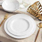 LEHAHA Basic White Melamine Dinnerware Sets, 18 Piece melamine dishes set, Service for 6, Plates and Bowls Sets Great for Indoor and Outdoor Use, Dishwasher safe…