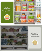 46 Piece Food Storage Containers with Lids(23 Containers & 23 Lids), BPA-Free Plastic Food Containers for Kitchen Storage and Organization, Leak Proof Meal Prep Container, Includes Labels & Pen